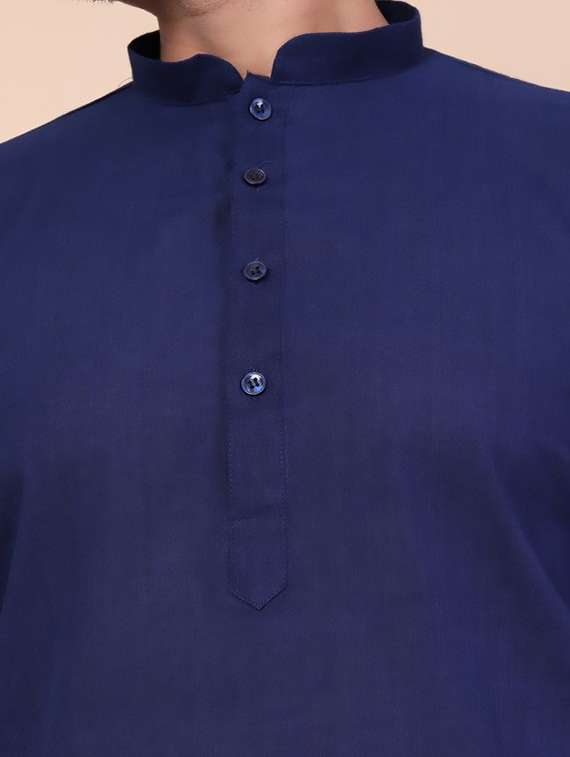 men solid mandarin neck long kurta - 22227755 -  Standard Image - 4