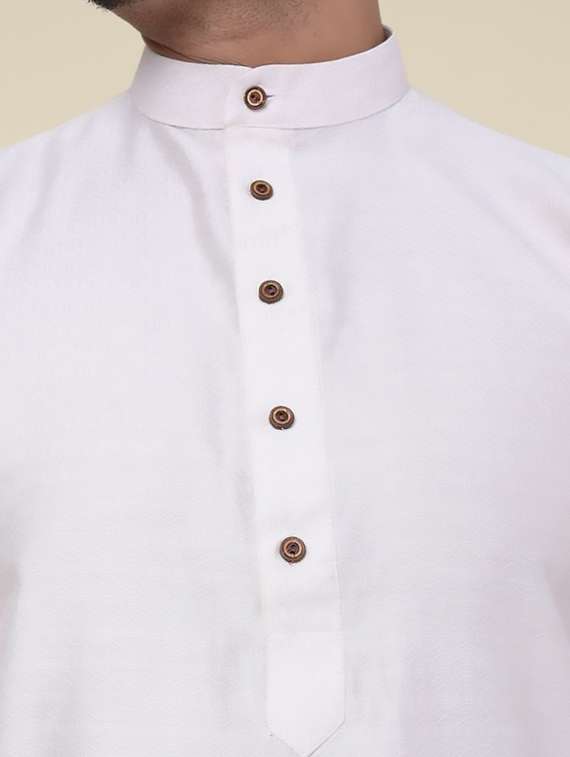 men solid mandarin neck long kurta - 22227758 -  Standard Image - 4