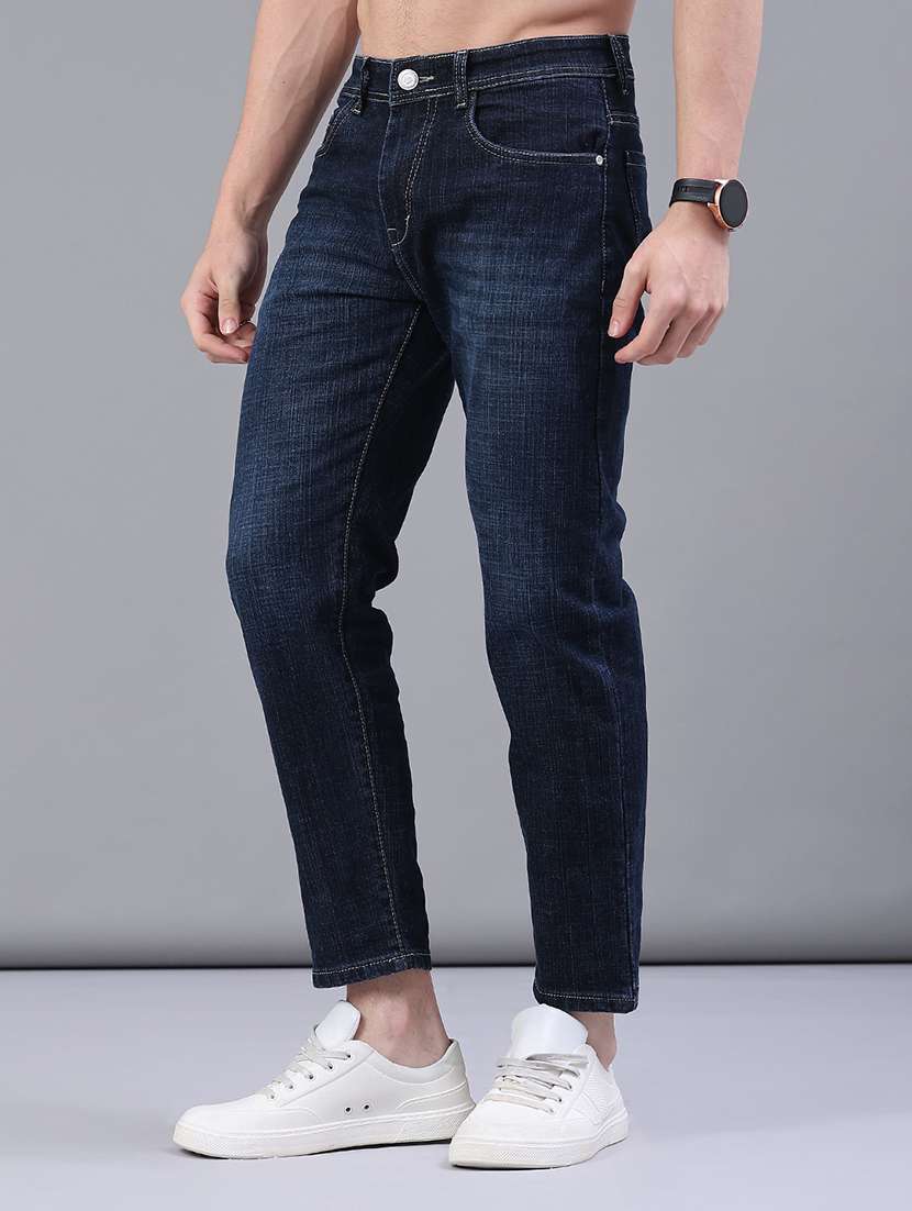 men washed mid rise ankle length jeans - 22227870 -  Standard Image - 1