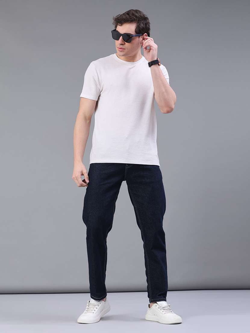 men plain mid rise full length jeans - 22227875 -  Standard Image - 4