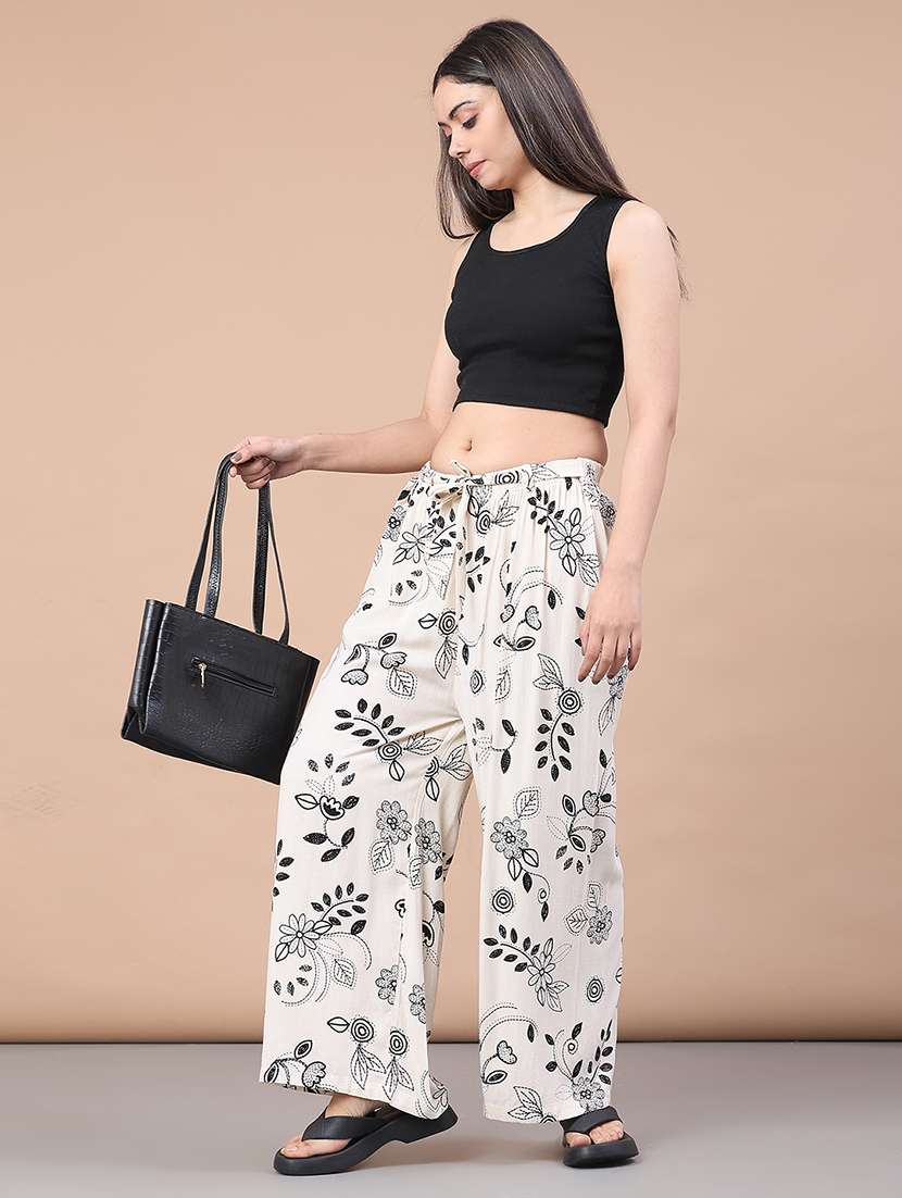 women floral high rise palazzo - 22227880 -  Standard Image - 4