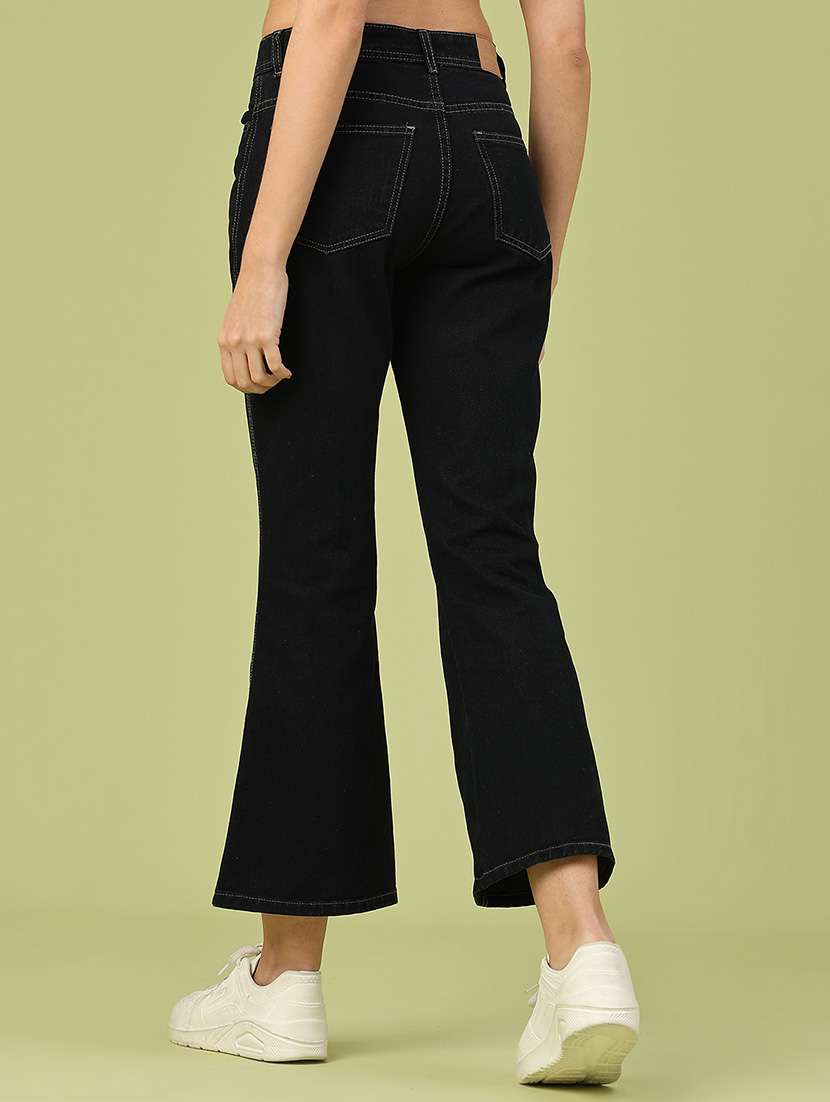 women solid mid rise bootcut jeans - 22227973 -  Standard Image - 4