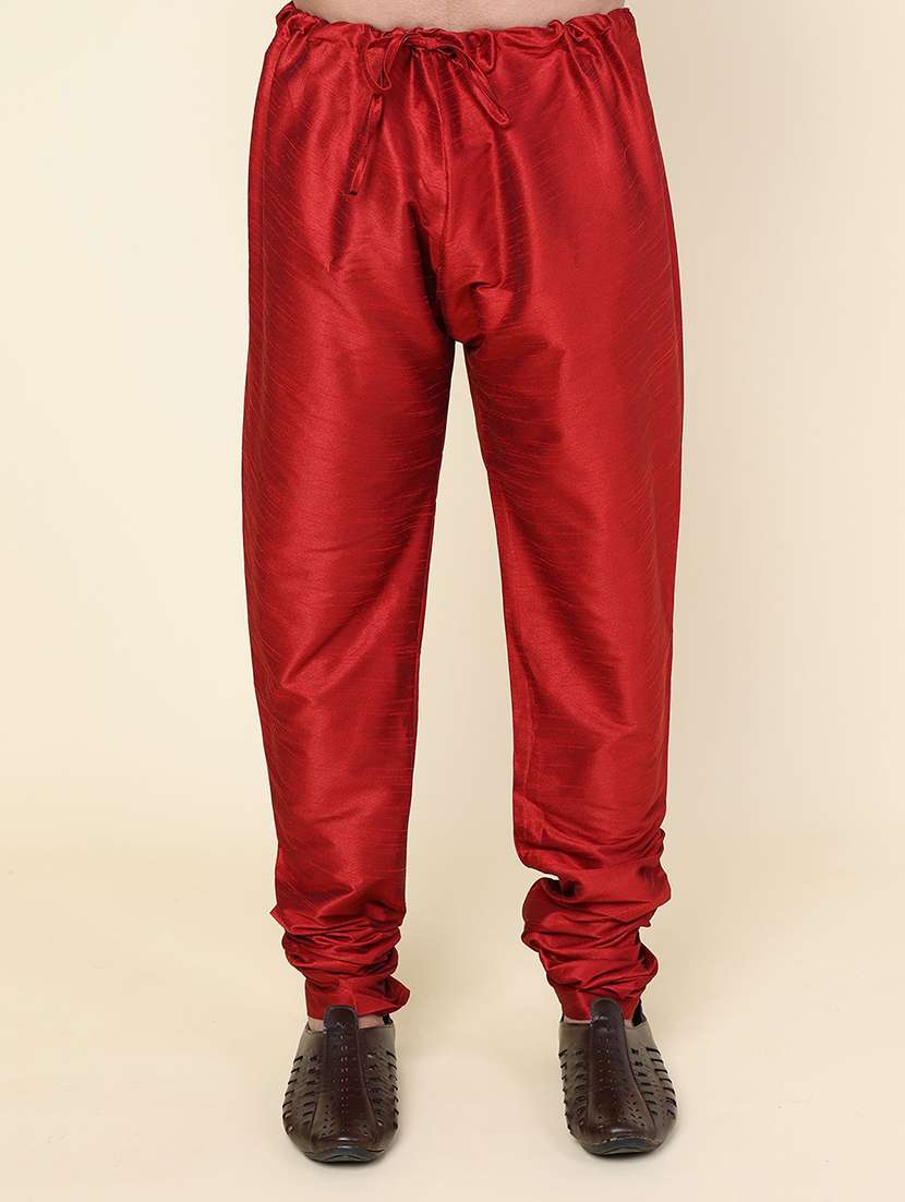 men solid long sleeve kurta churidar ethnic wear set - 22227995 -  Standard Image - 4