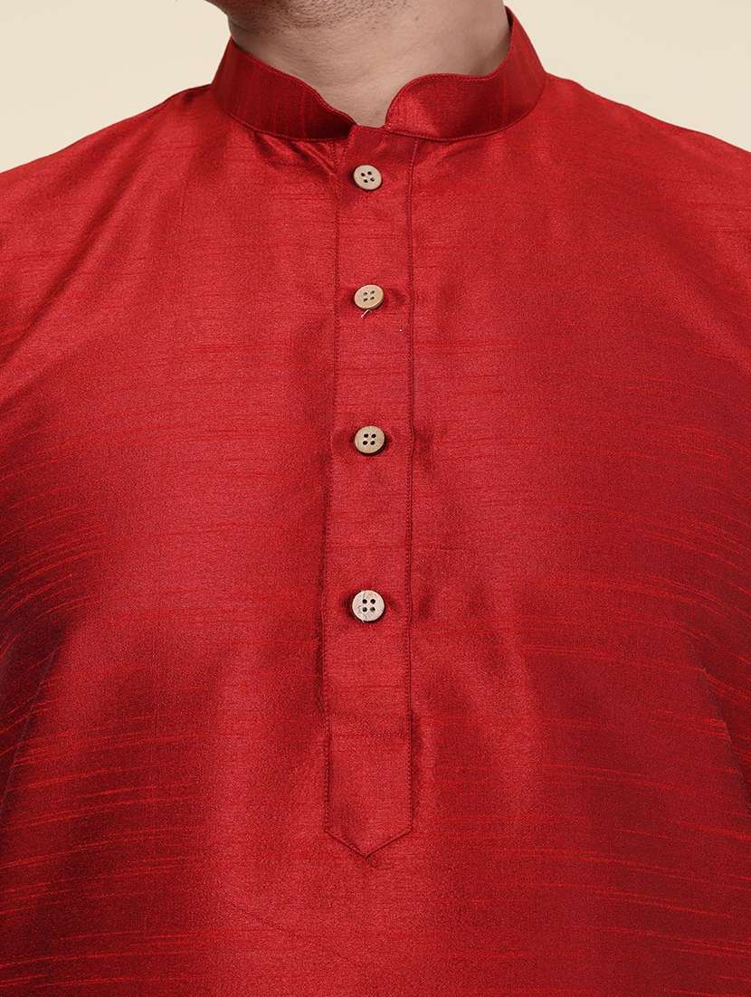 men solid long sleeve kurta churidar ethnic wear set - 22228000 -  Standard Image - 4