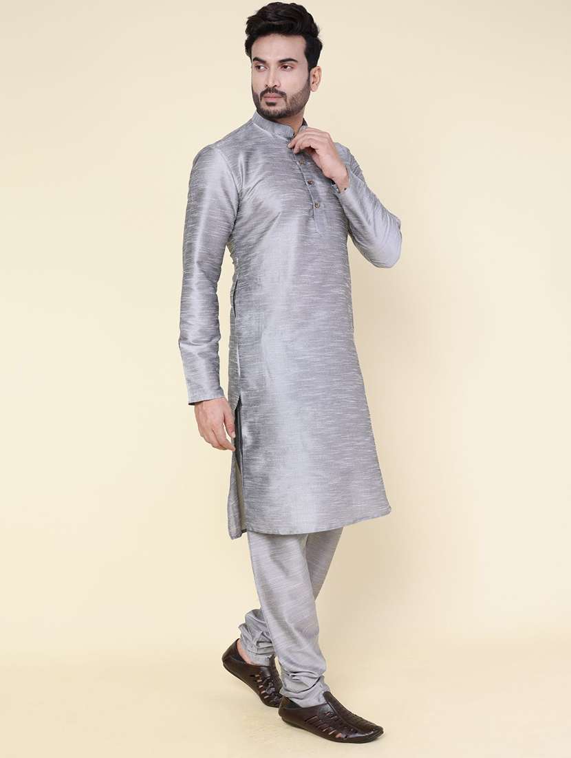 men self design long sleeve kurta churidar ethnic wear set - 22228022 -  Standard Image - 1