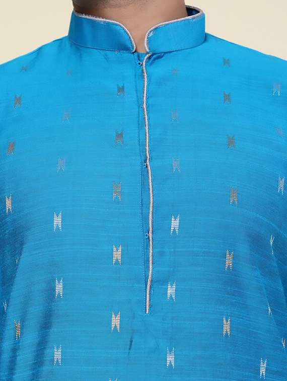 men self design long sleeve kurta churidar ethnic wear set - 22228031 -  Standard Image - 4