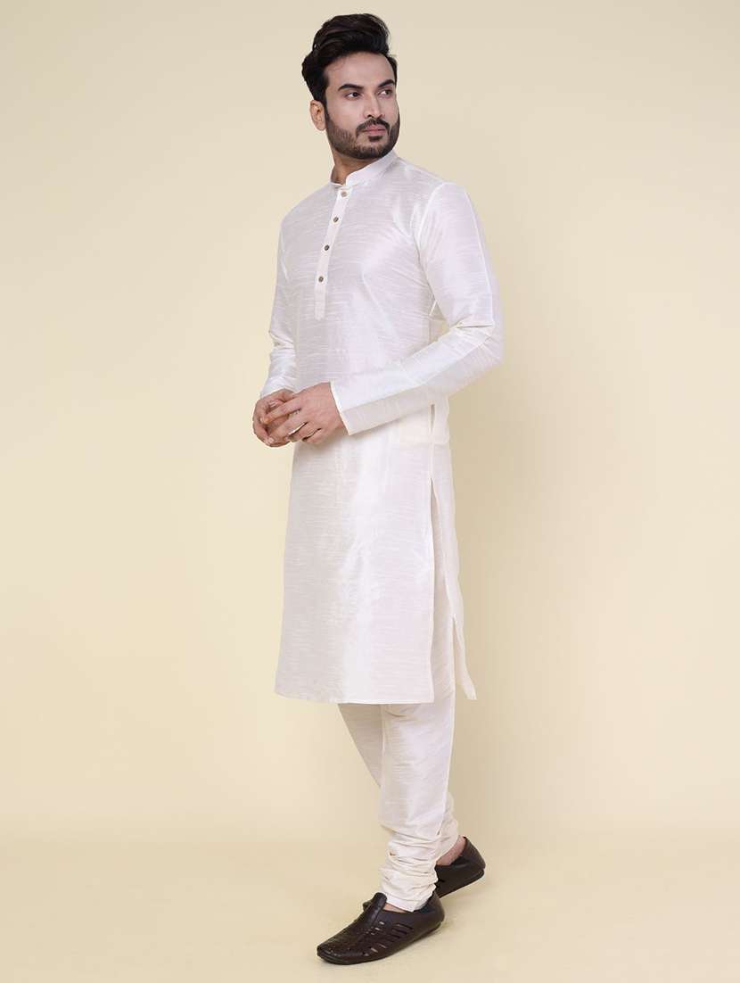 men solid long sleeve kurta churidar ethnic wear set - 22228047 -  Standard Image - 1