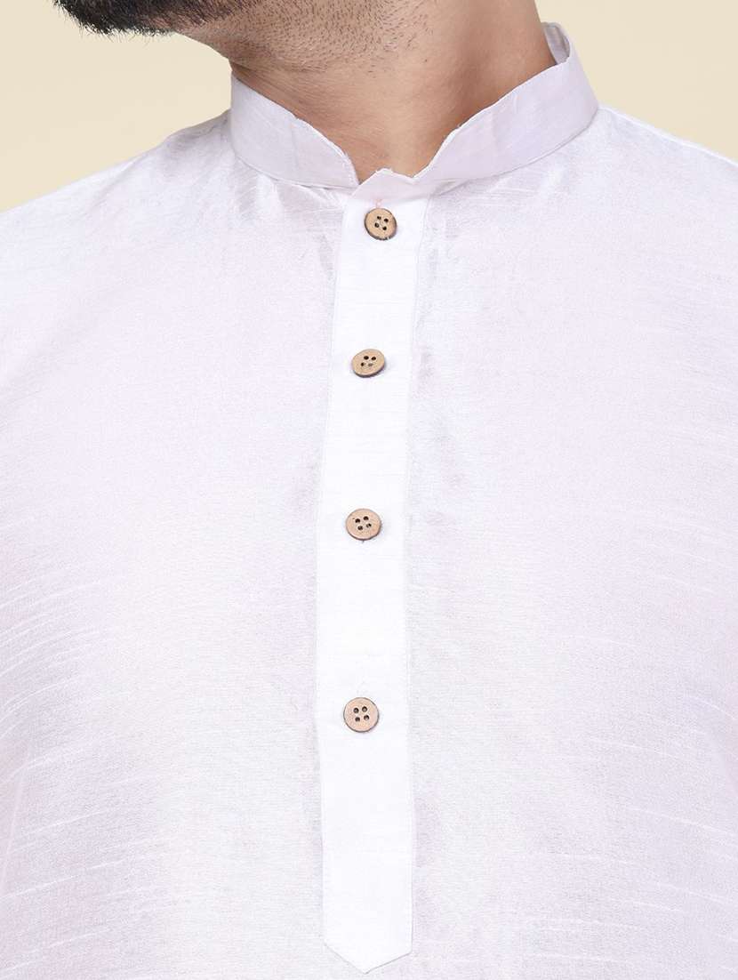 men solid long sleeve kurta churidar ethnic wear set - 22228056 -  Standard Image - 4