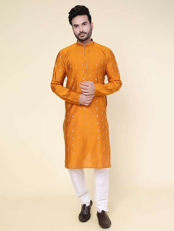 men self design mandarin neck kurta churidar ethnic wear set - 22228060 -  Standard Image - 1