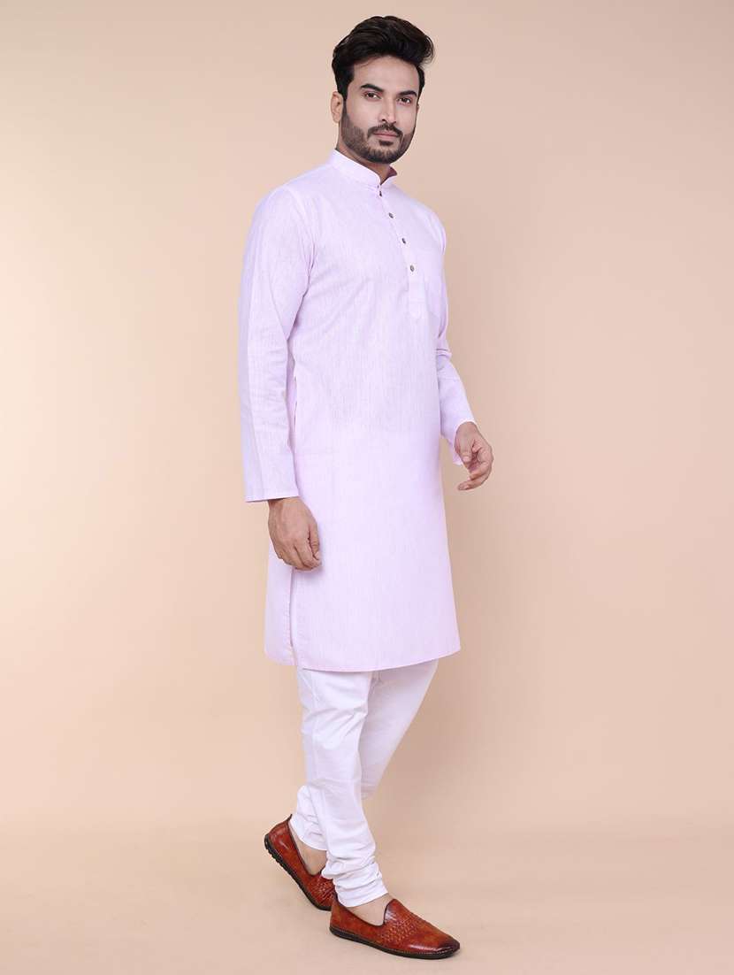 men solid long sleeve kurta churidar ethnic wear set - 22228065 -  Standard Image - 1