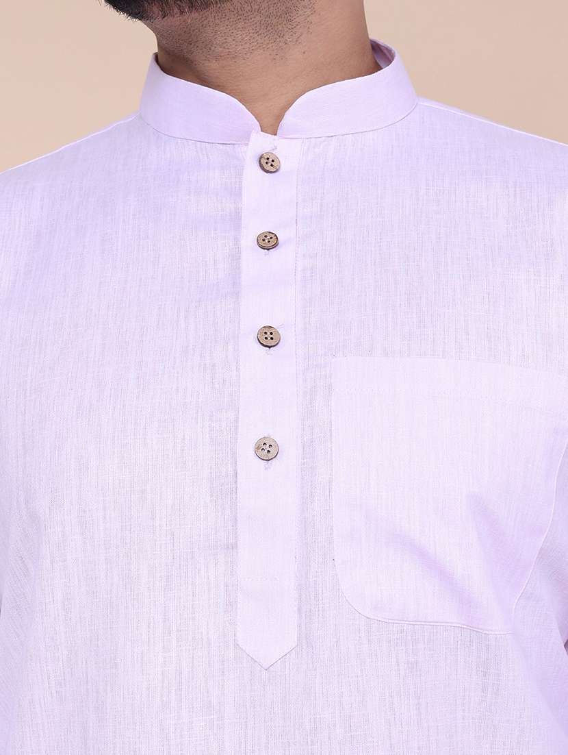 men solid long sleeve kurta churidar ethnic wear set - 22228065 -  Standard Image - 4