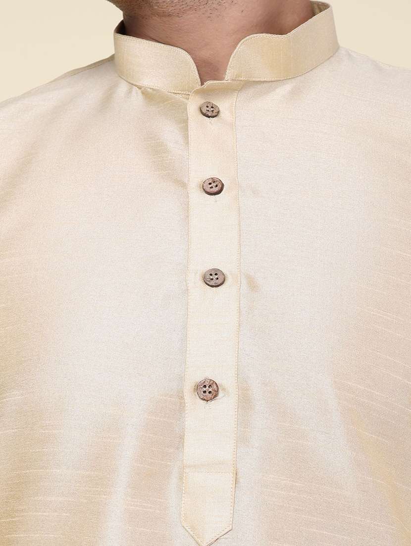 men solid long sleeve kurta churidar ethnic wear set - 22228066 -  Standard Image - 4