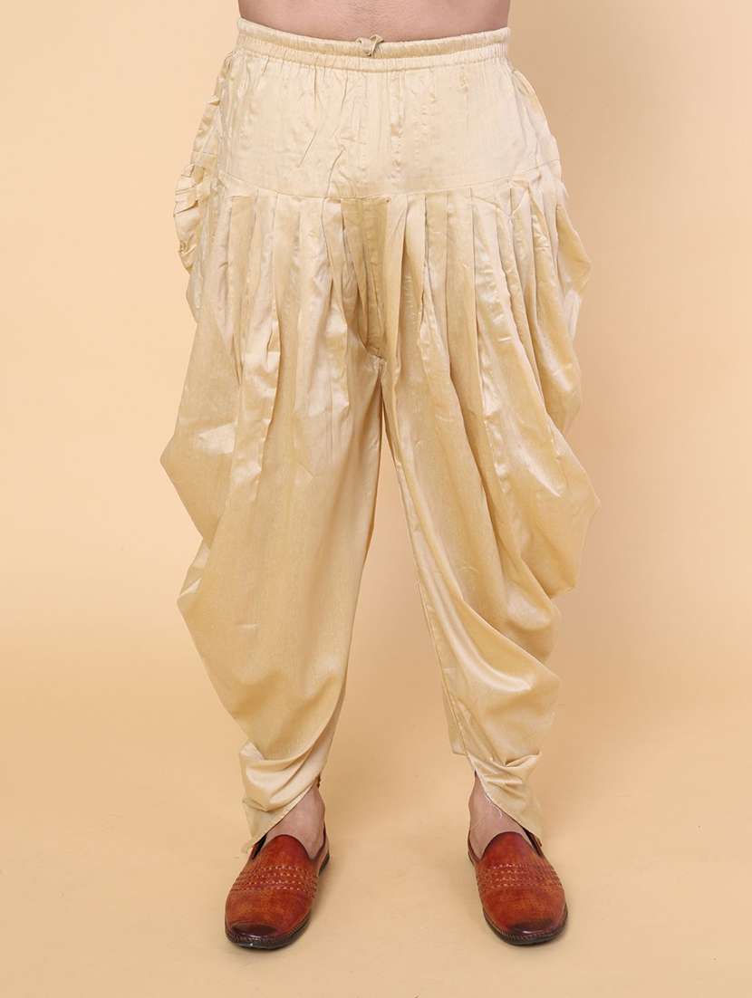 men solid mandarin neck dhoti kurta ethnic wear set - 22228072 -  Standard Image - 4