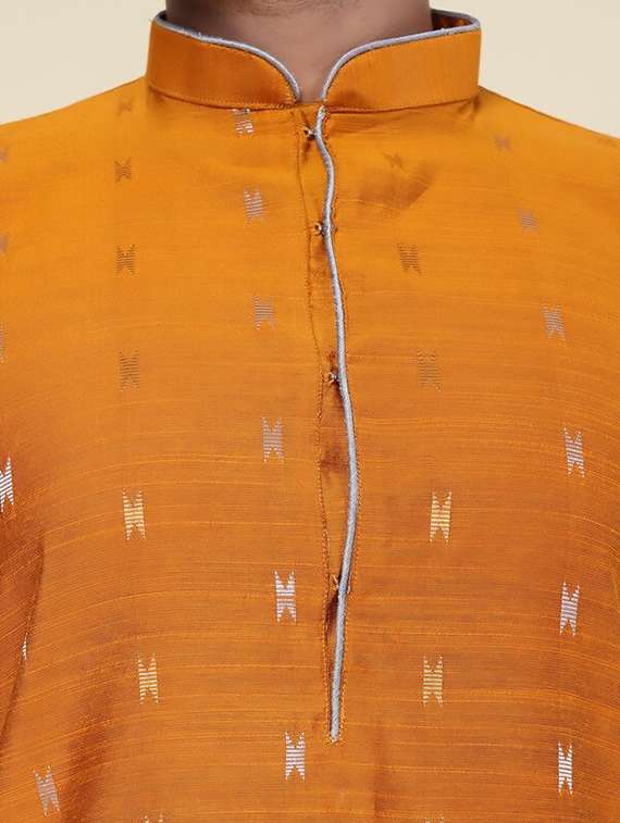 men self design long sleeve kurta churidar ethnic wear set - 22228082 -  Standard Image - 4