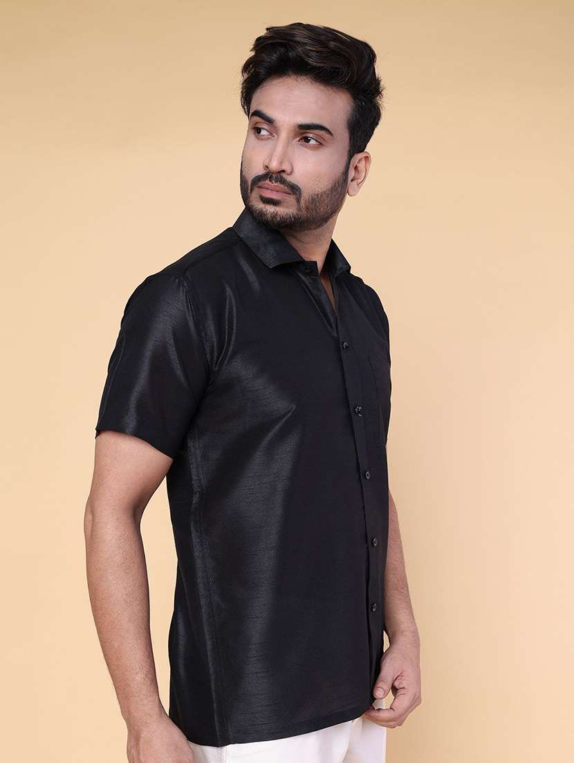 men solid short sleeve regular fit casual shirt - 22228113 -  Standard Image - 1