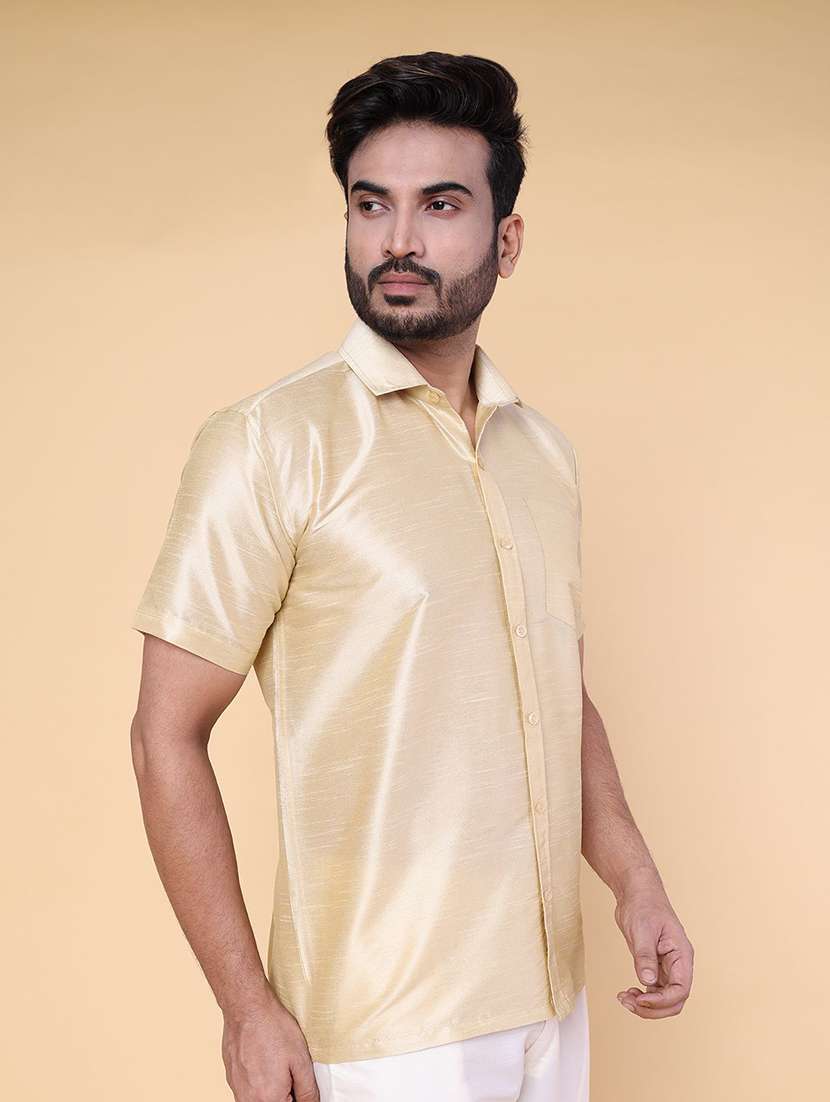 men solid short sleeve regular fit casual shirt - 22228114 -  Standard Image - 1