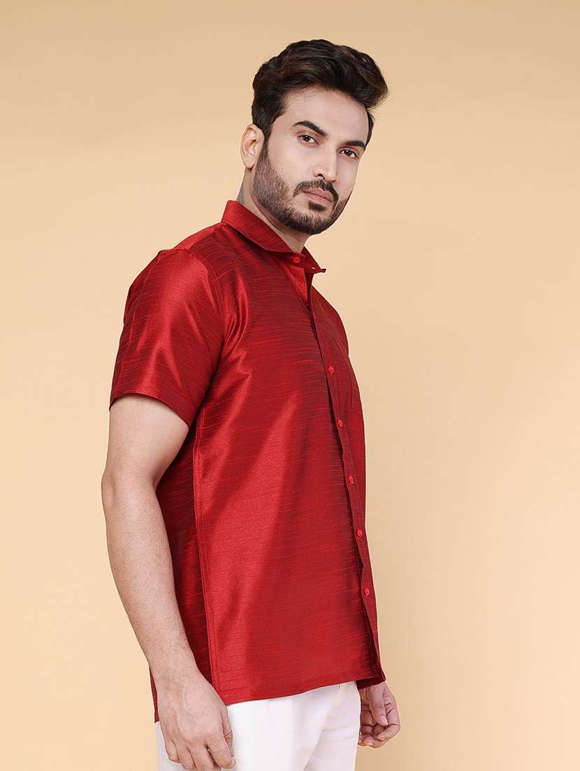 men solid short sleeve regular fit casual shirt - 22228116 -  Standard Image - 1