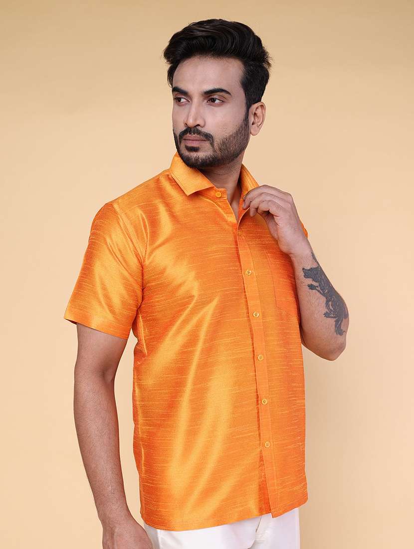 men solid short sleeve regular fit casual shirt - 22228117 -  Standard Image - 1