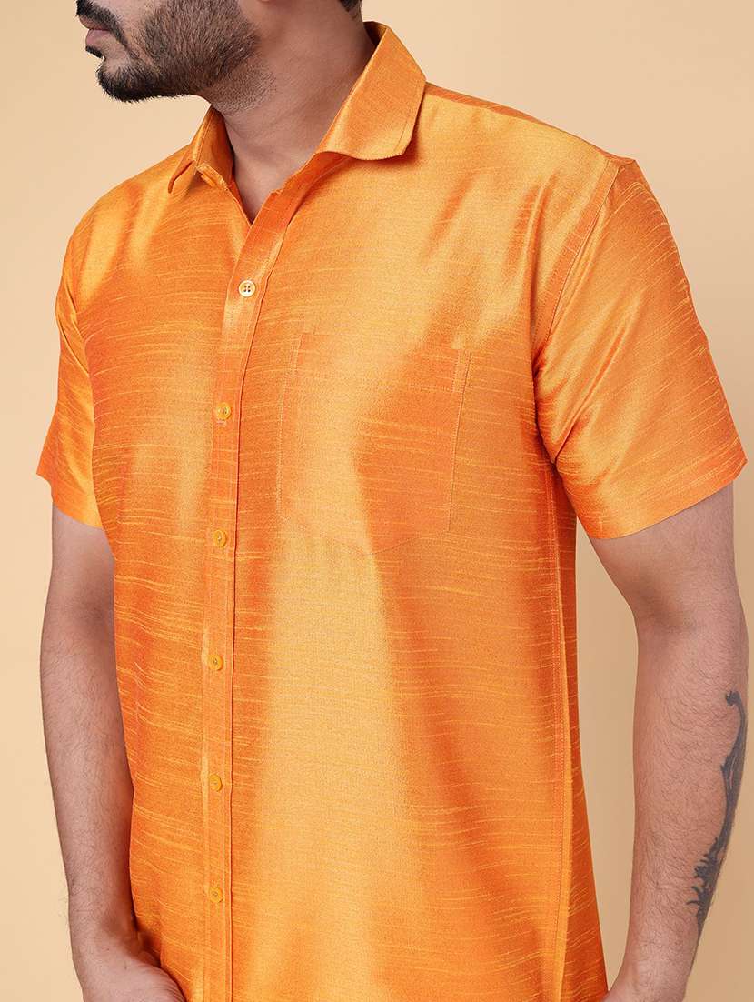 men solid short sleeve regular fit casual shirt - 22228117 -  Standard Image - 4