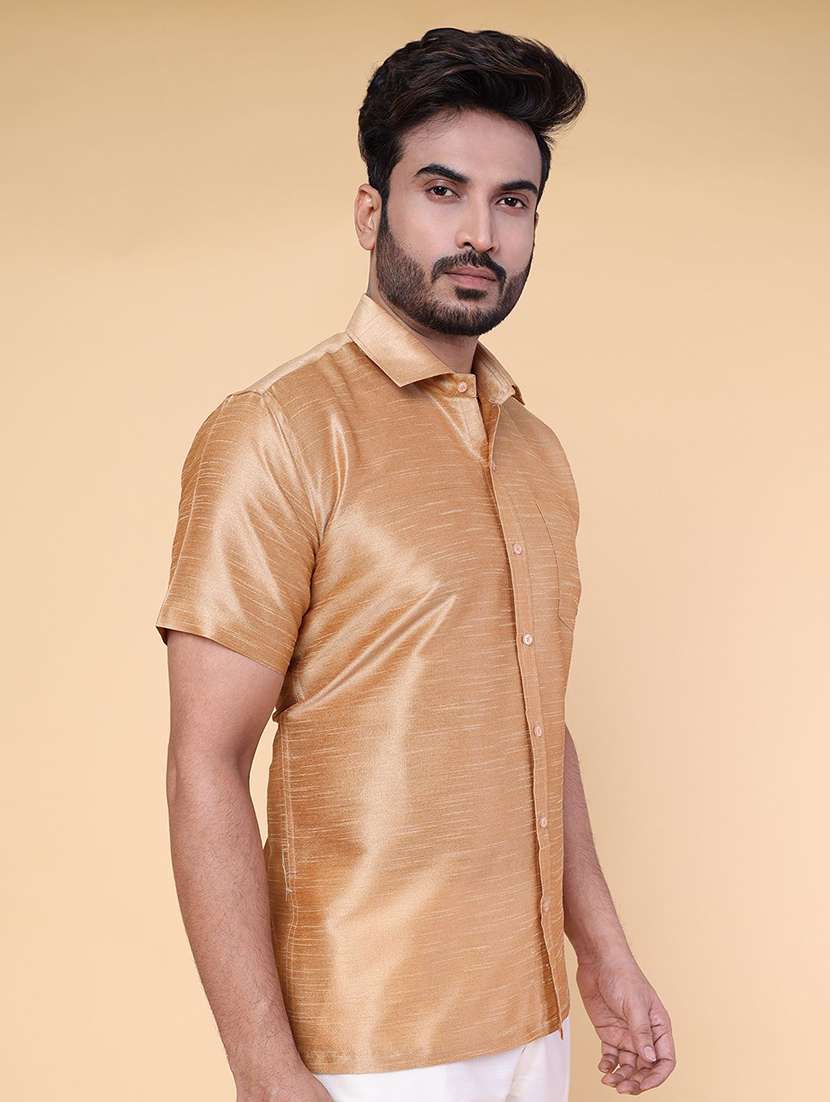 men solid short sleeve regular fit casual shirt - 22228118 -  Standard Image - 1