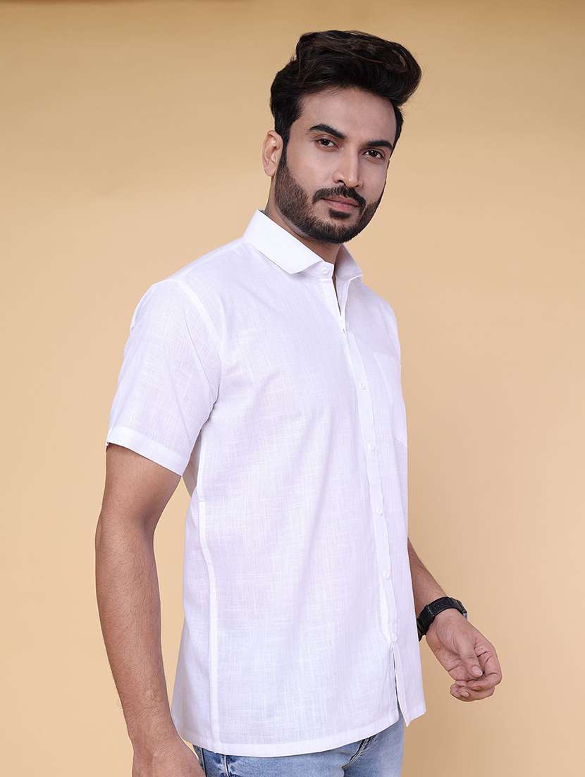 men solid short sleeve regular fit casual shirt - 22228122 -  Standard Image - 1