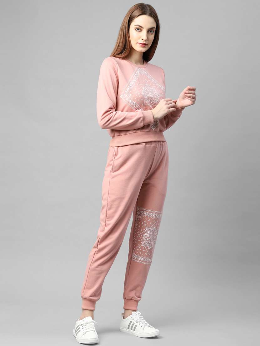 women printed sweatshirt and jogger co-ord set - 22228163 -  Standard Image - 1