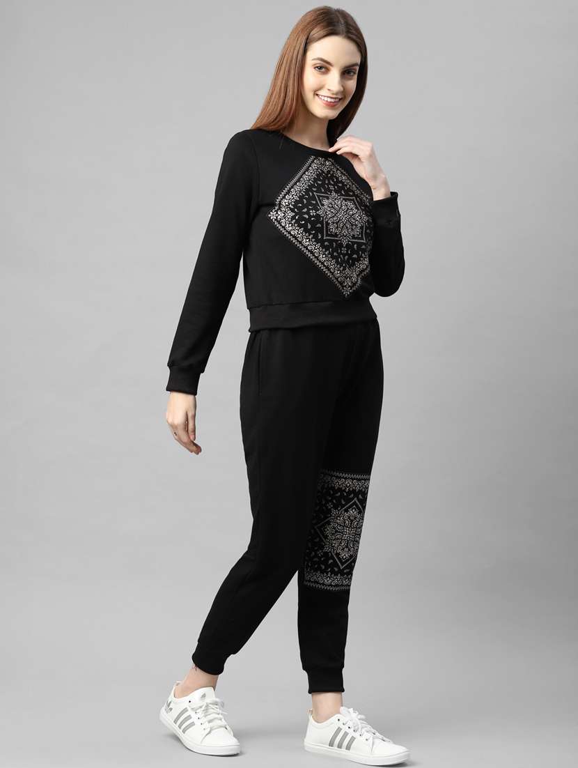 women printed sweatshirt and jogger co-ord set - 22228164 -  Standard Image - 1