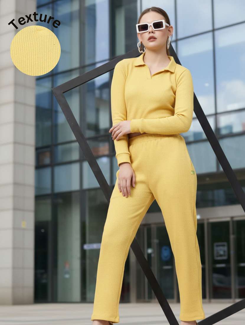 women solid top and trouser co-ord set