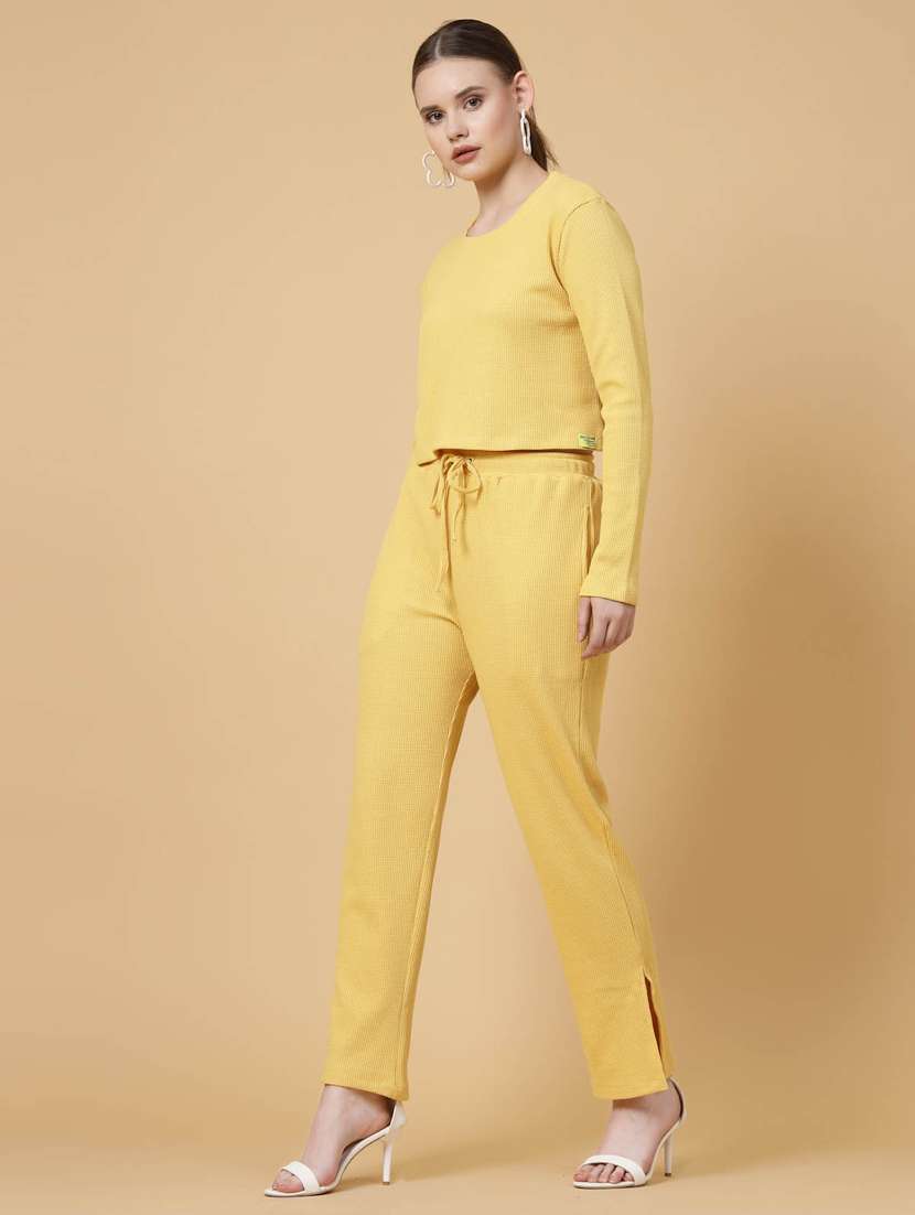 women solid top and trouser co-ord set - 22228183 -  Standard Image - 1