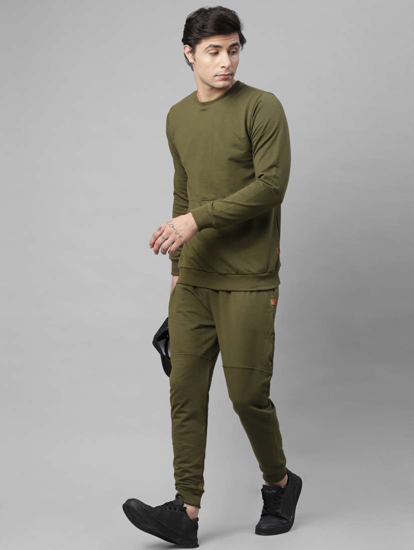 men solid long sleeve full length track suit - 22228206 -  Standard Image - 1