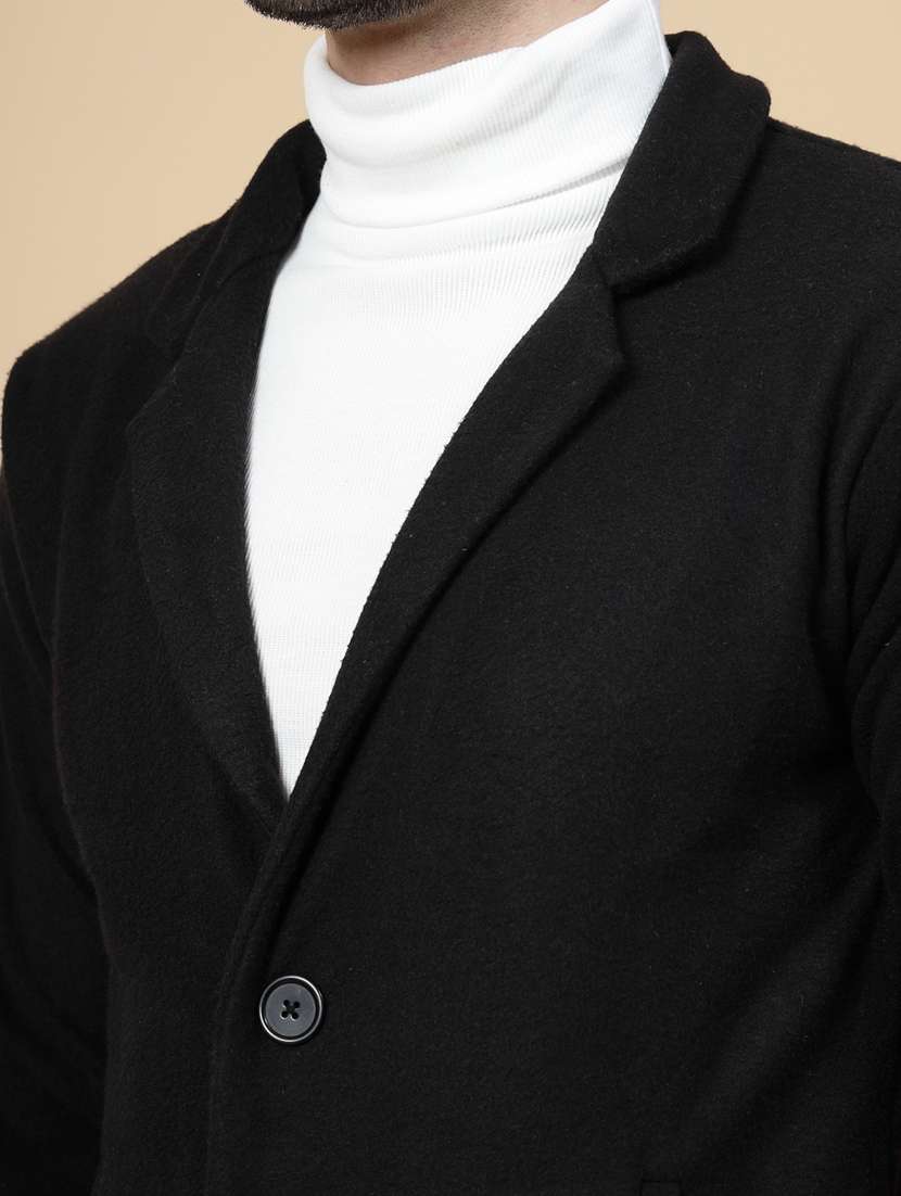 men solid lapel collar overcoat - 22228223 -  Standard Image - 4