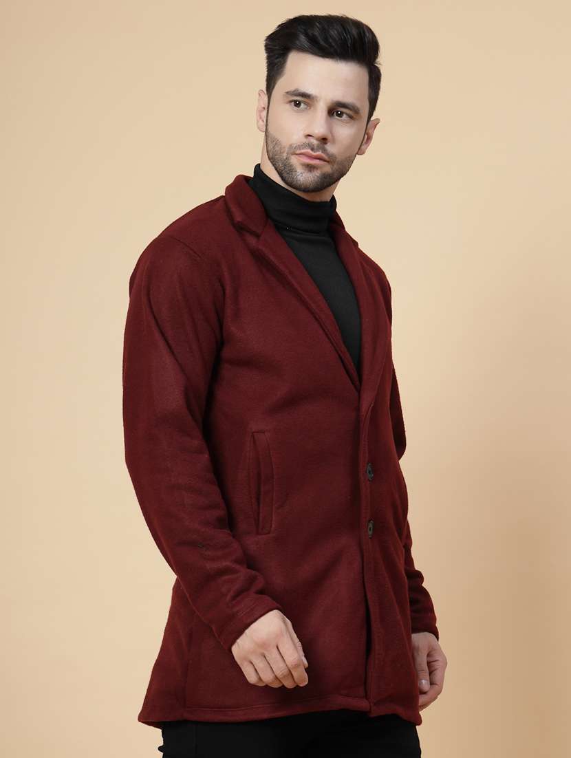 men solid lapel collar overcoat - 22228224 -  Standard Image - 1