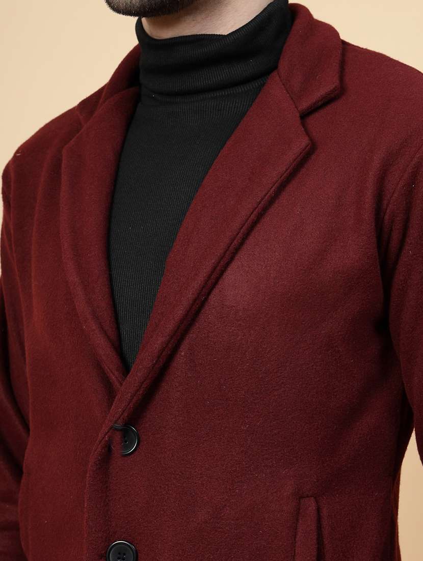 men solid lapel collar overcoat - 22228224 -  Standard Image - 4