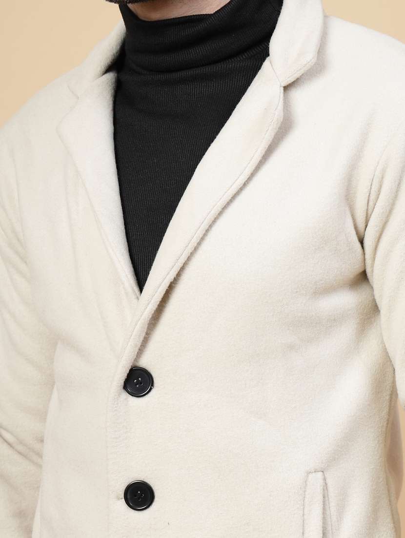 men solid lapel collar overcoat - 22228225 -  Standard Image - 4