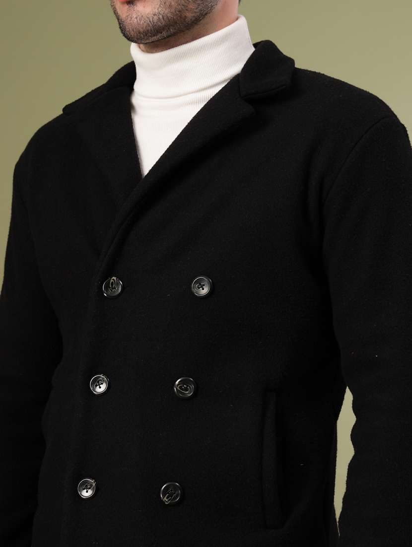 men solid lapel collar overcoat - 22228228 -  Standard Image - 4