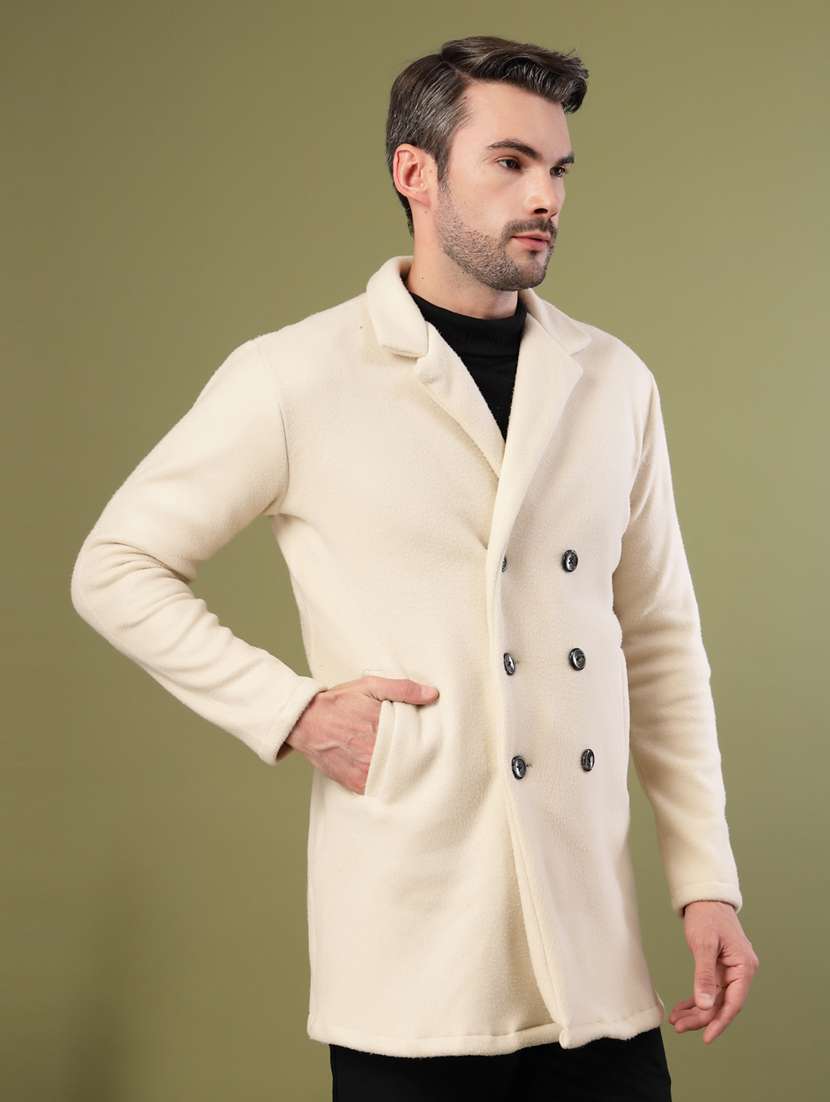men solid lapel collar overcoat - 22228230 -  Standard Image - 1