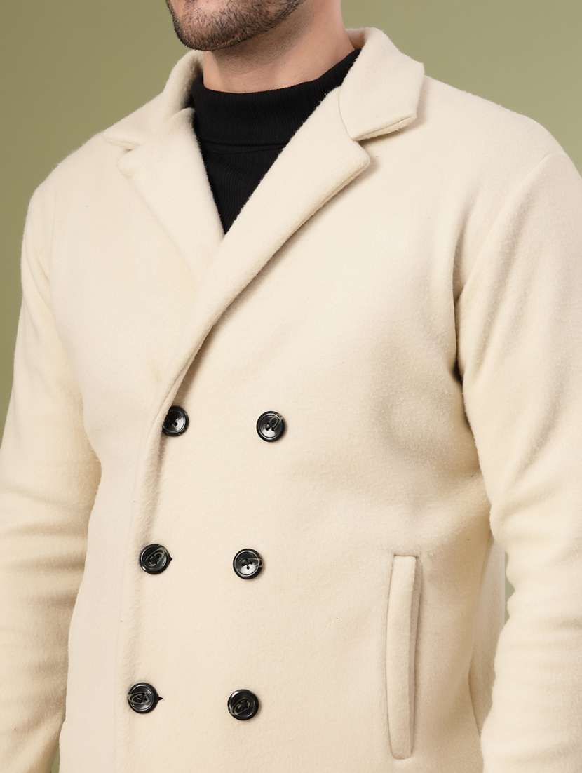 men solid lapel collar overcoat - 22228230 -  Standard Image - 4