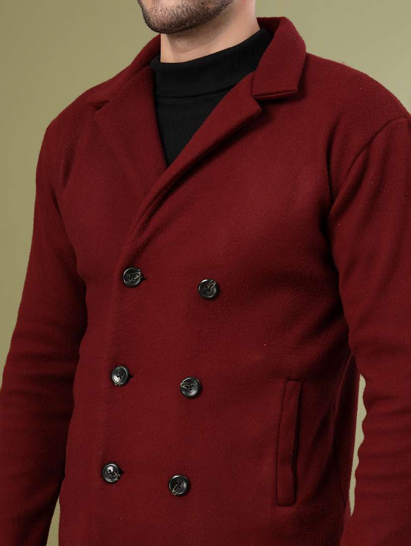 men solid lapel collar overcoat - 22228231 -  Standard Image - 4