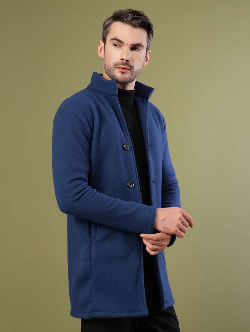men solid lapel collar overcoat - 22228232 -  Standard Image - 1