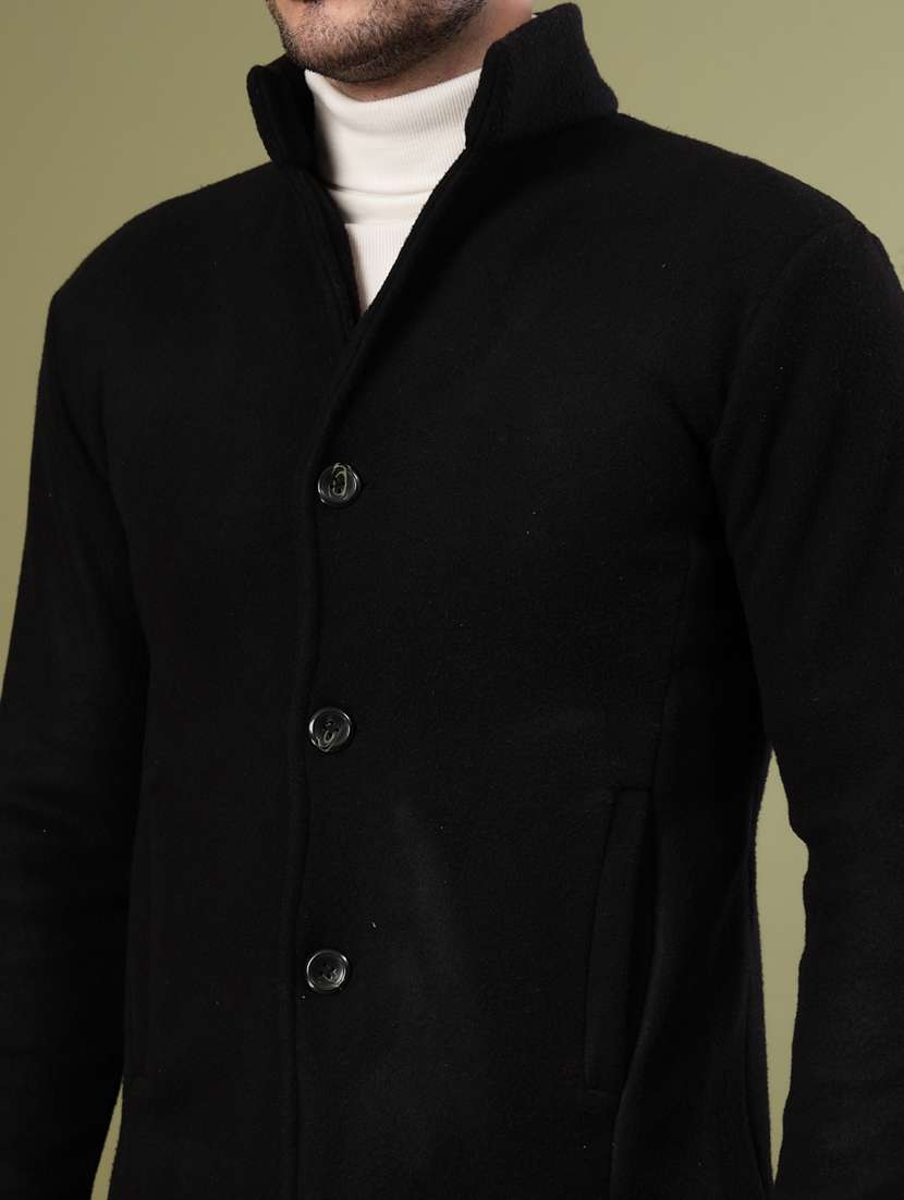 men solid lapel collar overcoat - 22228233 -  Standard Image - 4