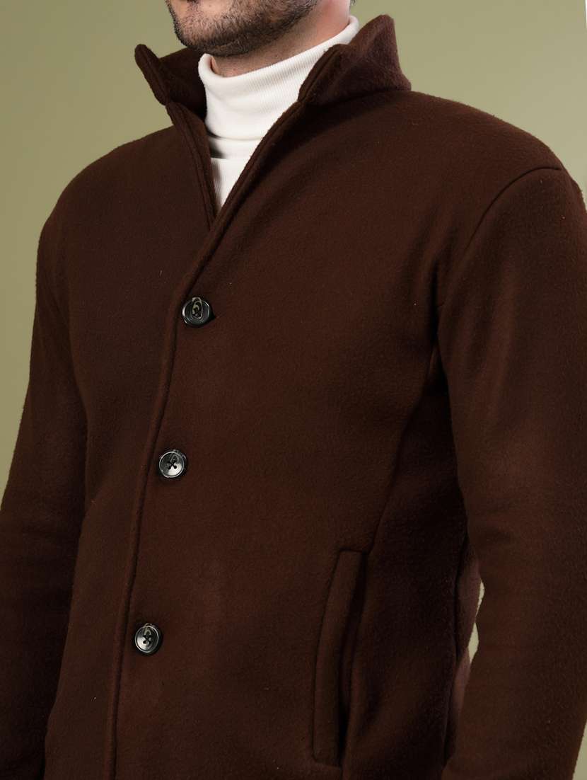 men solid lapel collar overcoat - 22228234 -  Standard Image - 4