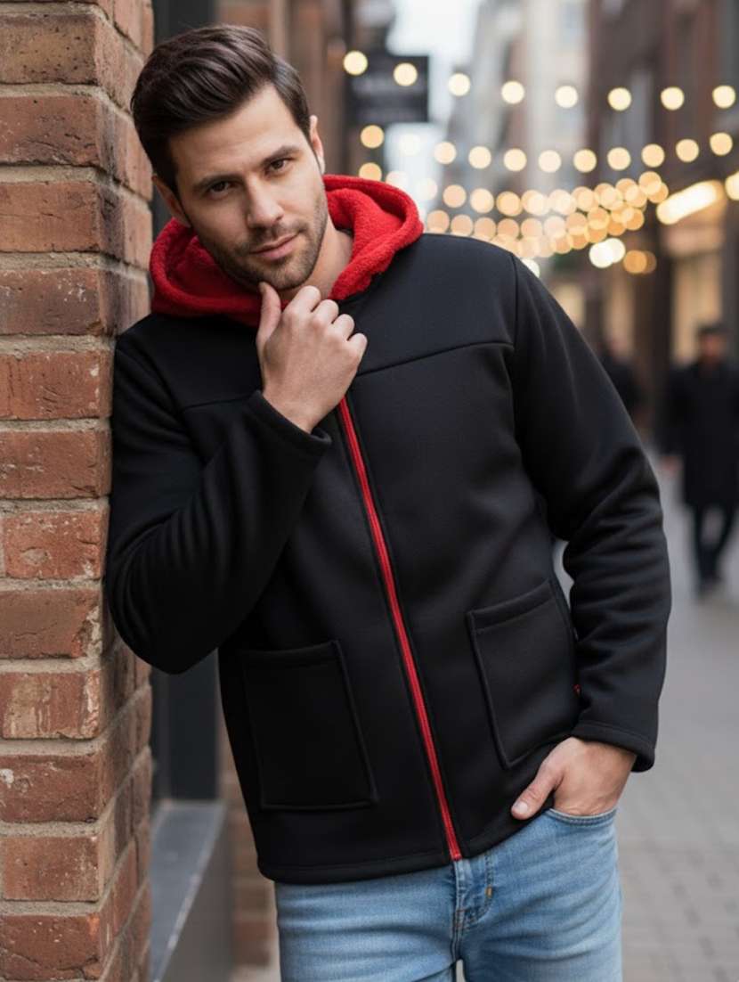 men solid long sleeve regualr fit casual jacket