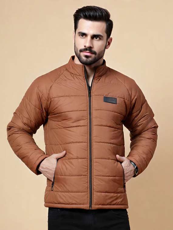 men color block long sleeve puffer jacket - 22228247 -  Standard Image - 1