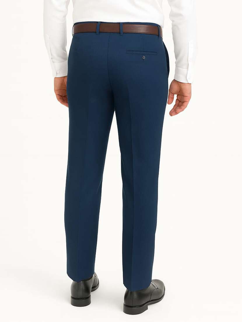 men solid mid rise flat front formal trouser - 22228297 -  Standard Image - 1