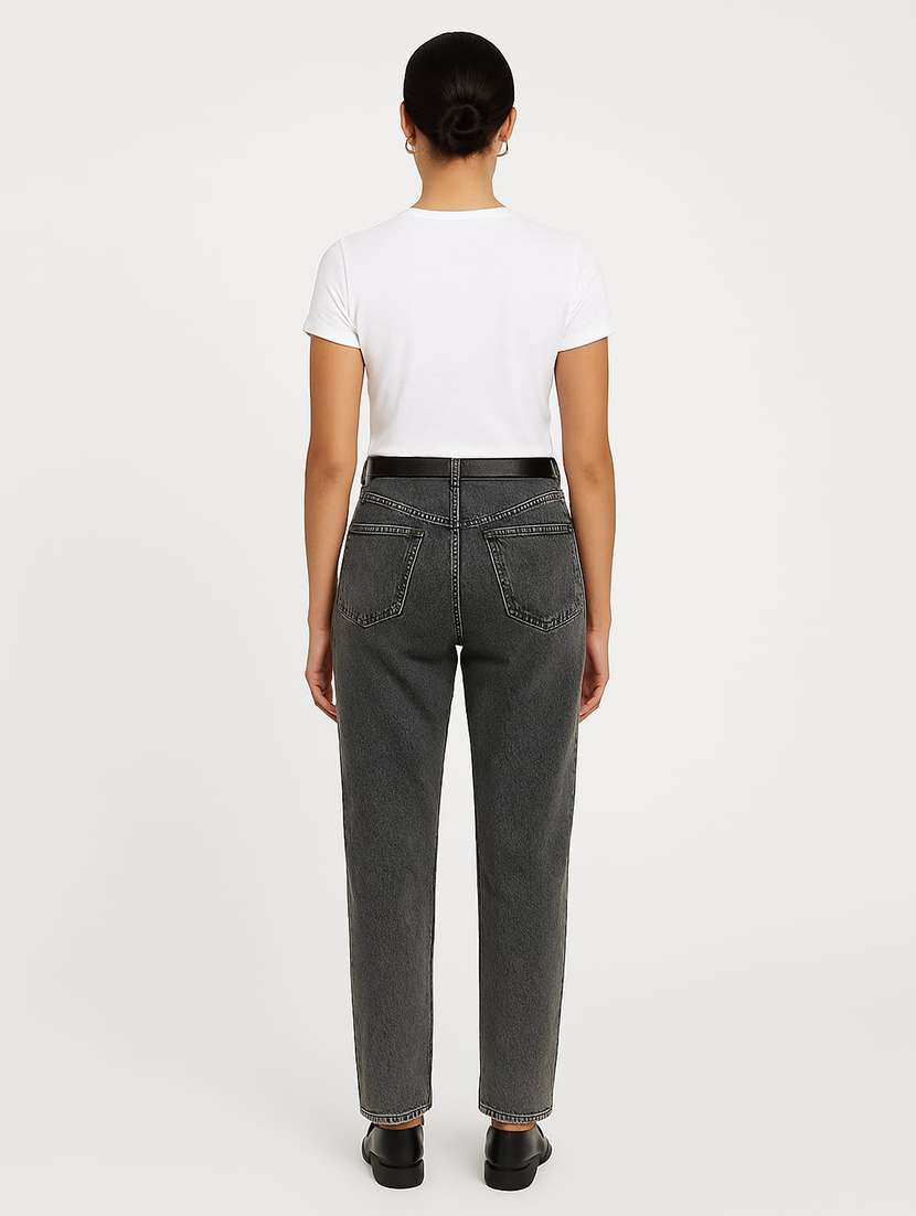 women solid mid rise straight fit jean - 22228307 -  Standard Image - 4