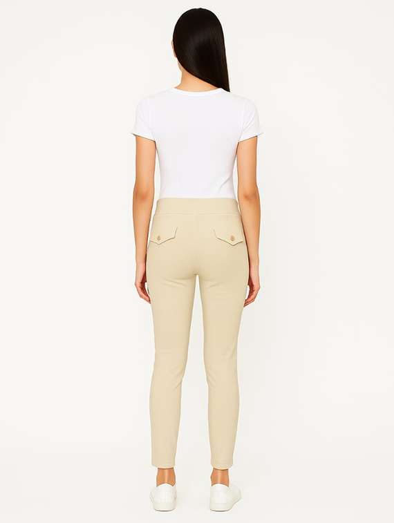 women beige solid mid rise jegging - 22228309 -  Standard Image - 4