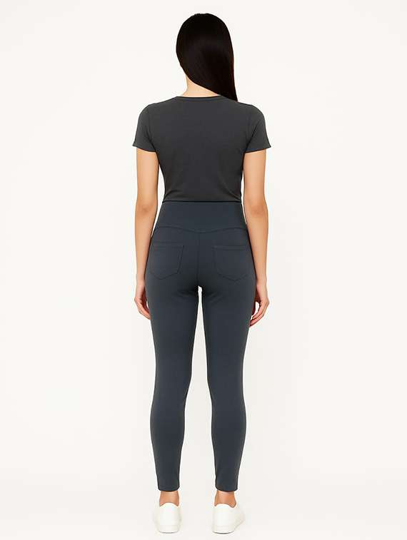 women solid mid rise slim fit jegging - 22228310 -  Standard Image - 4