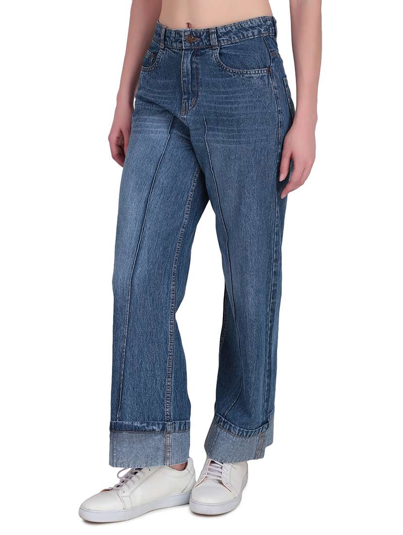women washed mid rise wide leg jean - 22228347 -  Standard Image - 1