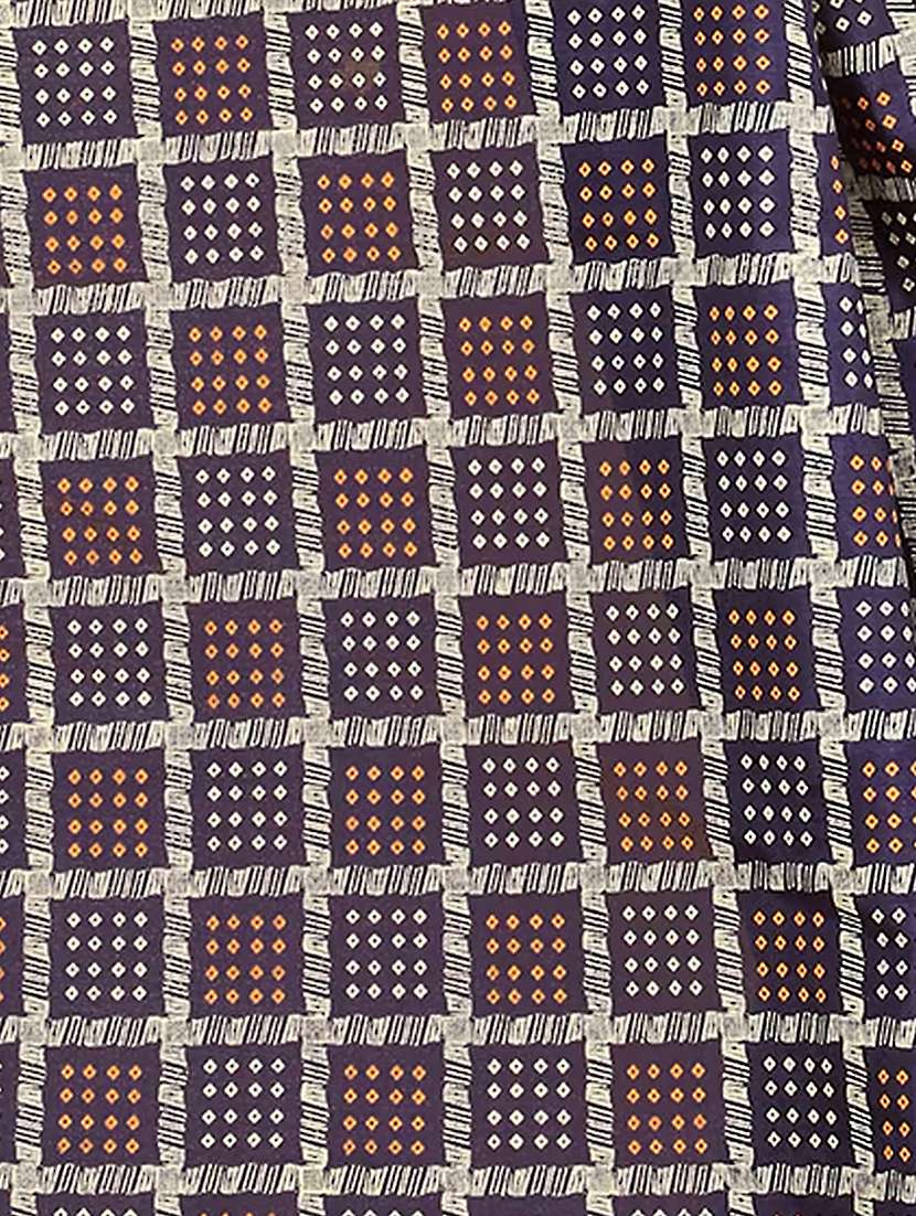 women checkered embellished saree with blouse - 22228405 -  Standard Image - 1