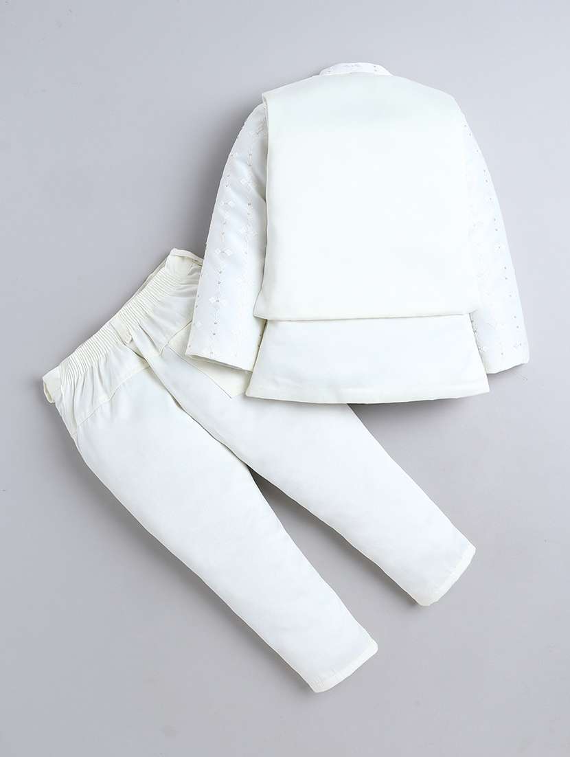 cream polyester sherwani kurtas & kurta set - 22228571 -  Standard Image - 1